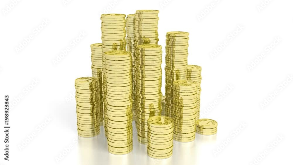 3D money/ golden coins on white background 3D money/ golden coins on white background