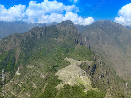 Aerial view of Machu Picchu, Peru photo