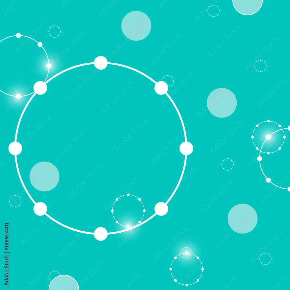 Connected dot on circle abstract background Connected dot on circle abstract background