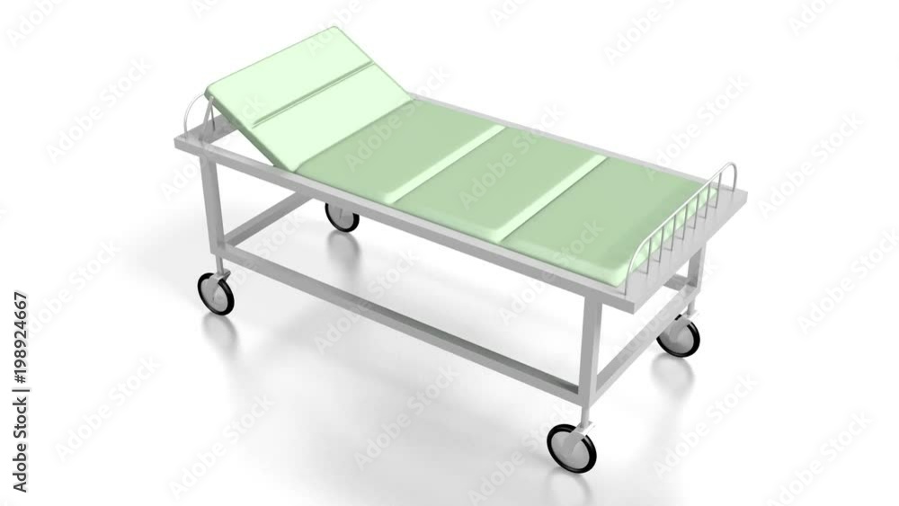 3D hospital bed on white background
3D hospital bed on white background