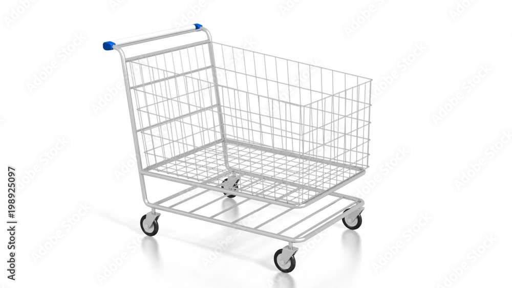 3D shopping cart on white background
3D shopping cart on white background