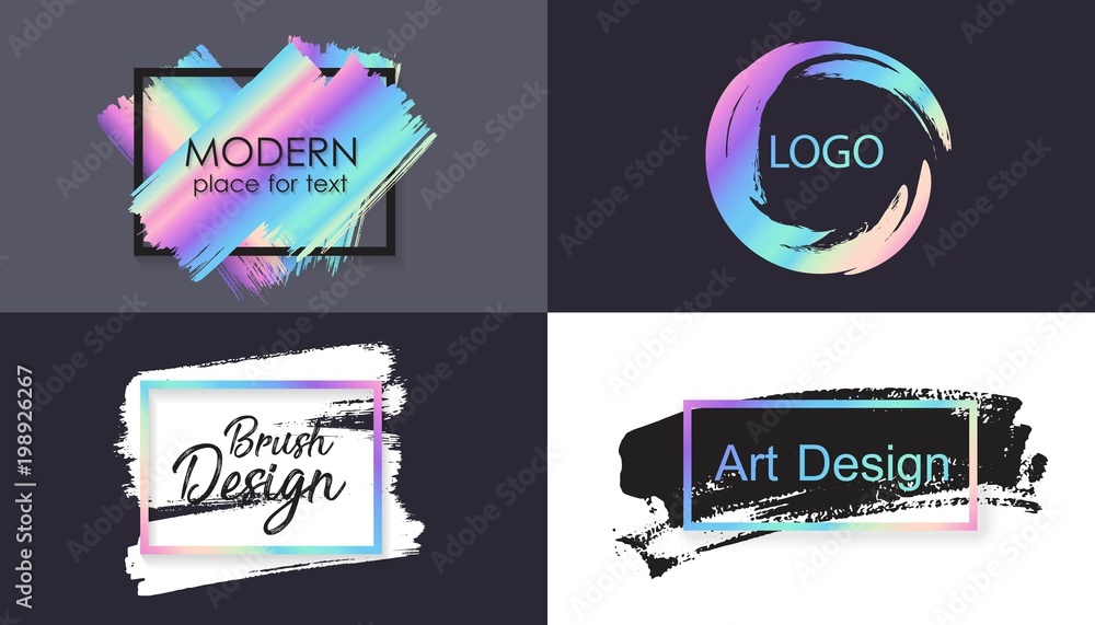 Vector hand drawn artistic design element, box, frame or background for text.