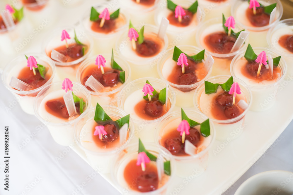 Red yogurt dessert Red yogurt dessert