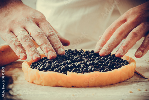 moments of cooking blueberry pie