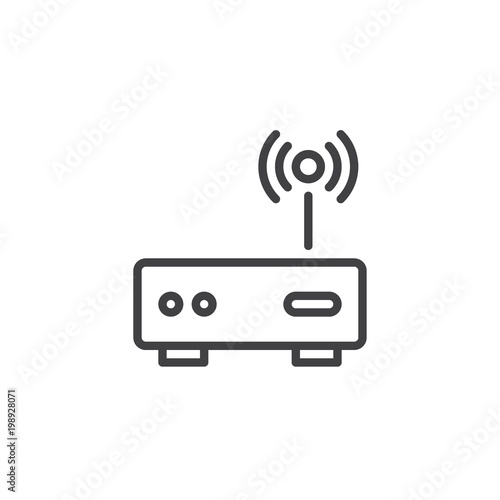 Wi-Fi modem outline icon. linear style sign for mobile concept and web design. Wireless router simple line vector icon. Symbol, logo illustration. Pixel perfect vector graphics