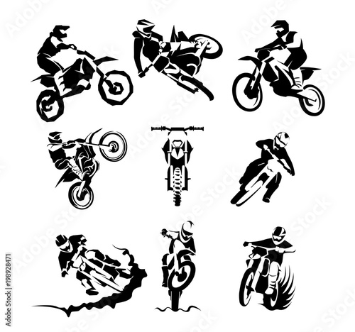 Extreme motorbike vector set