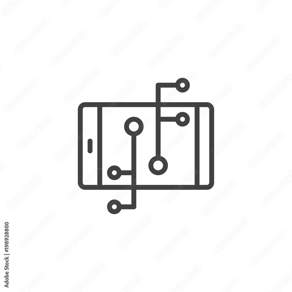 Mobile device connections outline icon. linear style sign for mobile concept and web design. Smartphone simple line vector icon. Symbol, logo illustration. Pixel perfect vector graphics Mobile device connections outline icon. linear style sign for mobile concept and web design. Smartphone simple line vector icon. Symbol, logo illustration. Pixel perfect vector graphics
