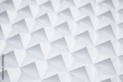 White triangle tiles pattern, 3d rendering background.