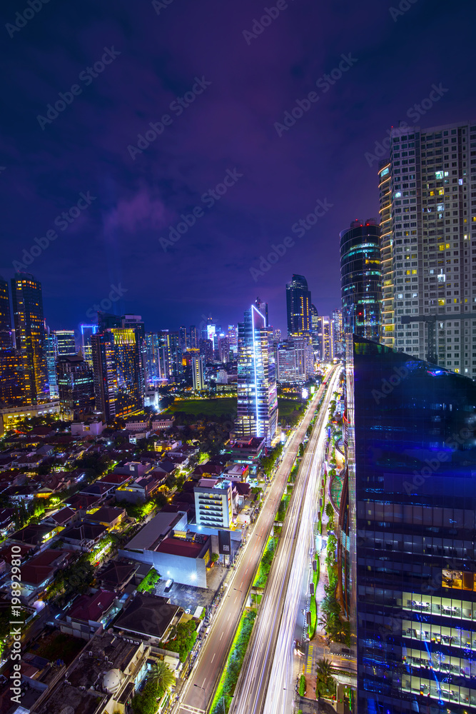 Kuningan central business district at night time