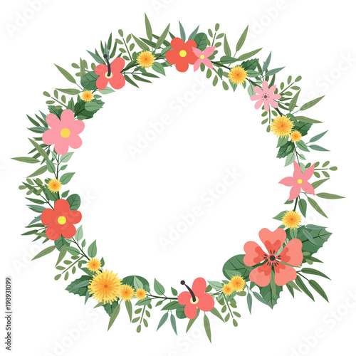Wreath of wild flowers.