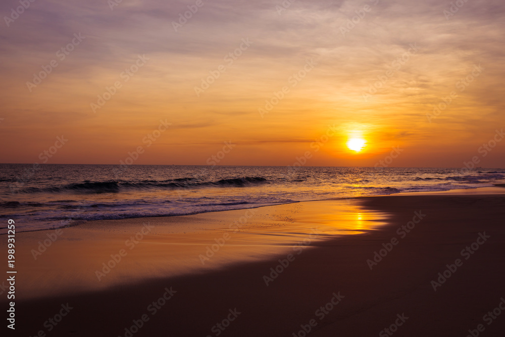 Landscape of sunset on the beach