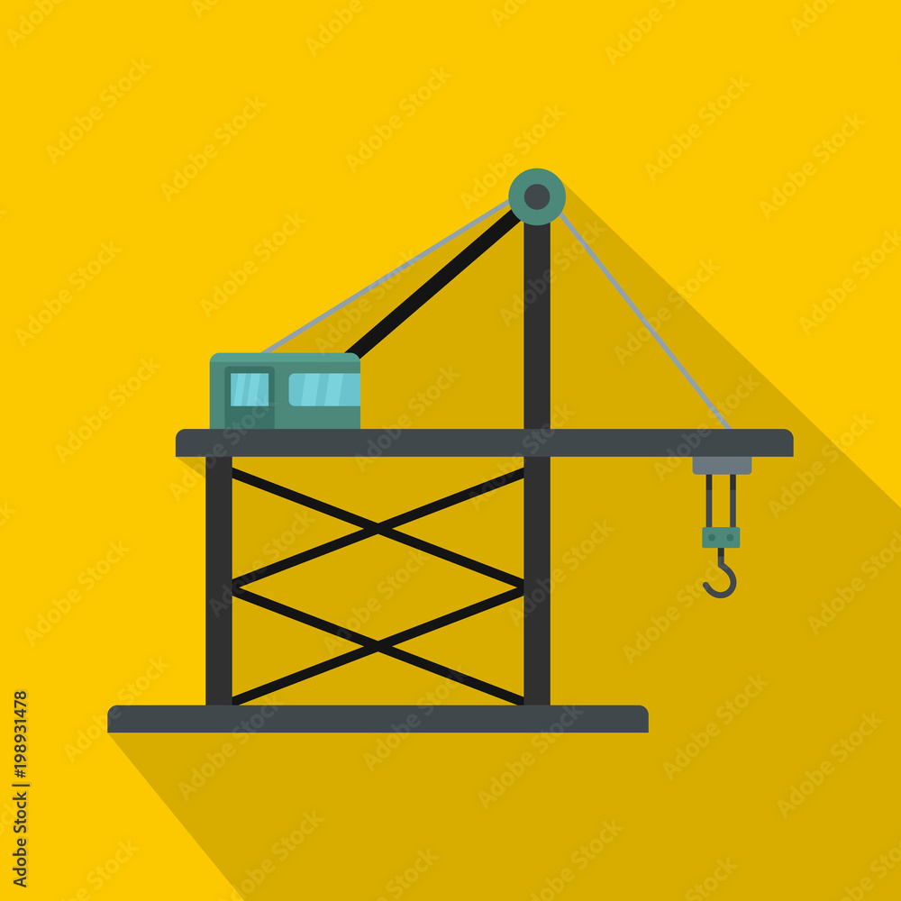 Platform crane icon. Flat illustration of platform crane vector icon for web Platform crane icon. Flat illustration of platform crane vector icon for web