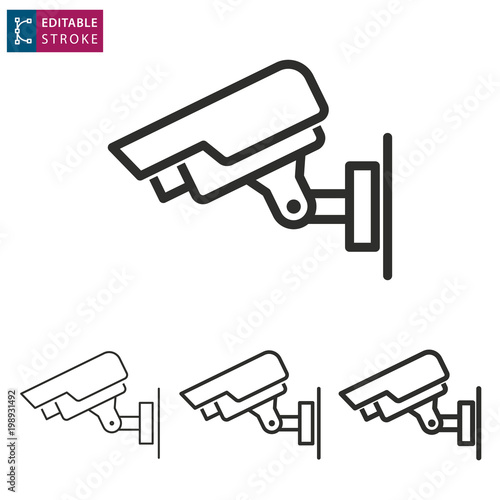 Security camera line vector icon. Editable stroke.
