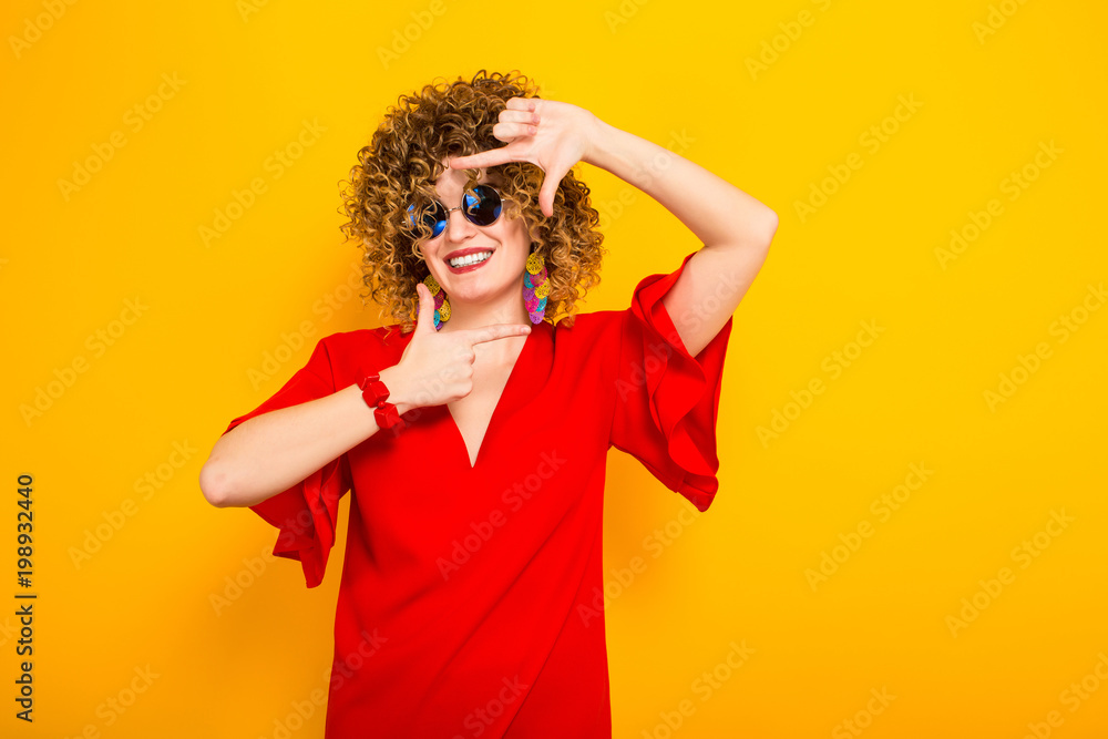 Attractive woman with short curly hair Attractive woman with short curly hair