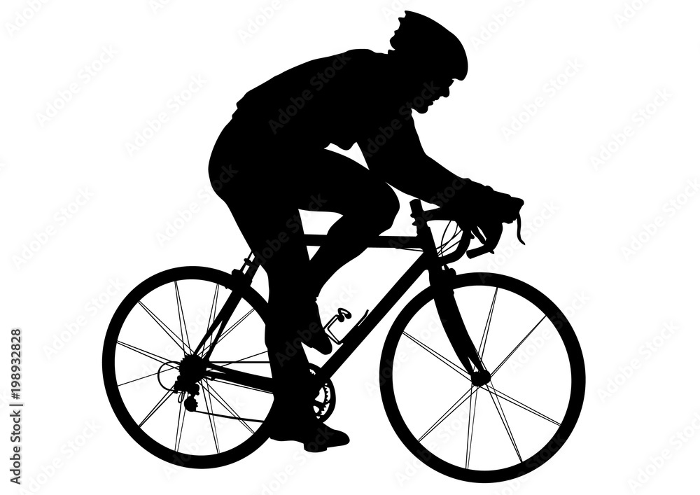 Fototapeta premium Sport man whit bike on white background