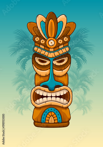 Wooden Tiki mask