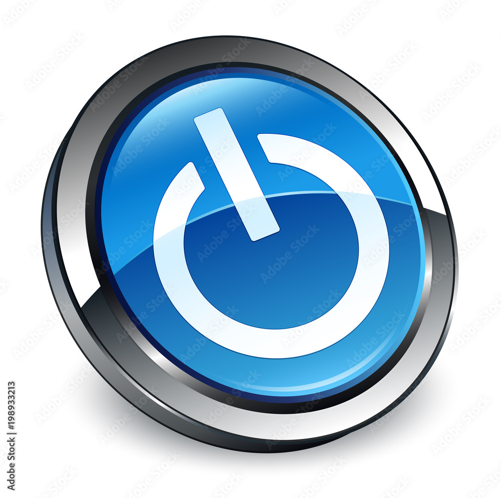 Power icon 3d blue round button Power icon 3d blue round button