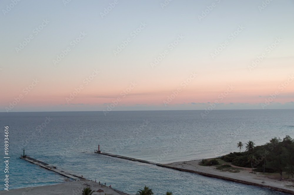 Obraz premium view from a bird's eye view of the Atlantic coast at sunset time