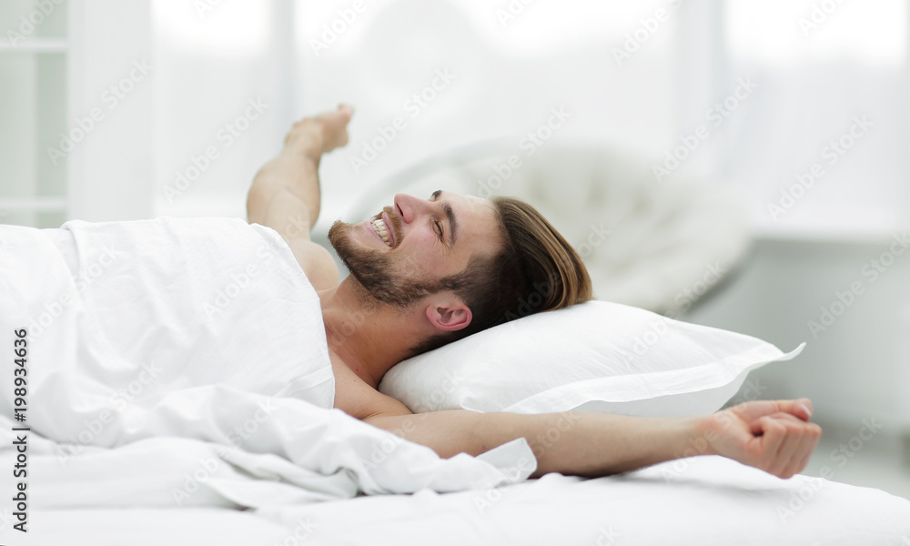 business man waking up on Sunday morning business man waking up on Sunday morning