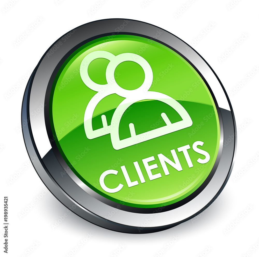 Clients (group icon) 3d green round button Clients (group icon) 3d green round button