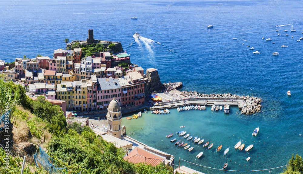 Vernazza sea coast in Cinque Terre, Italy