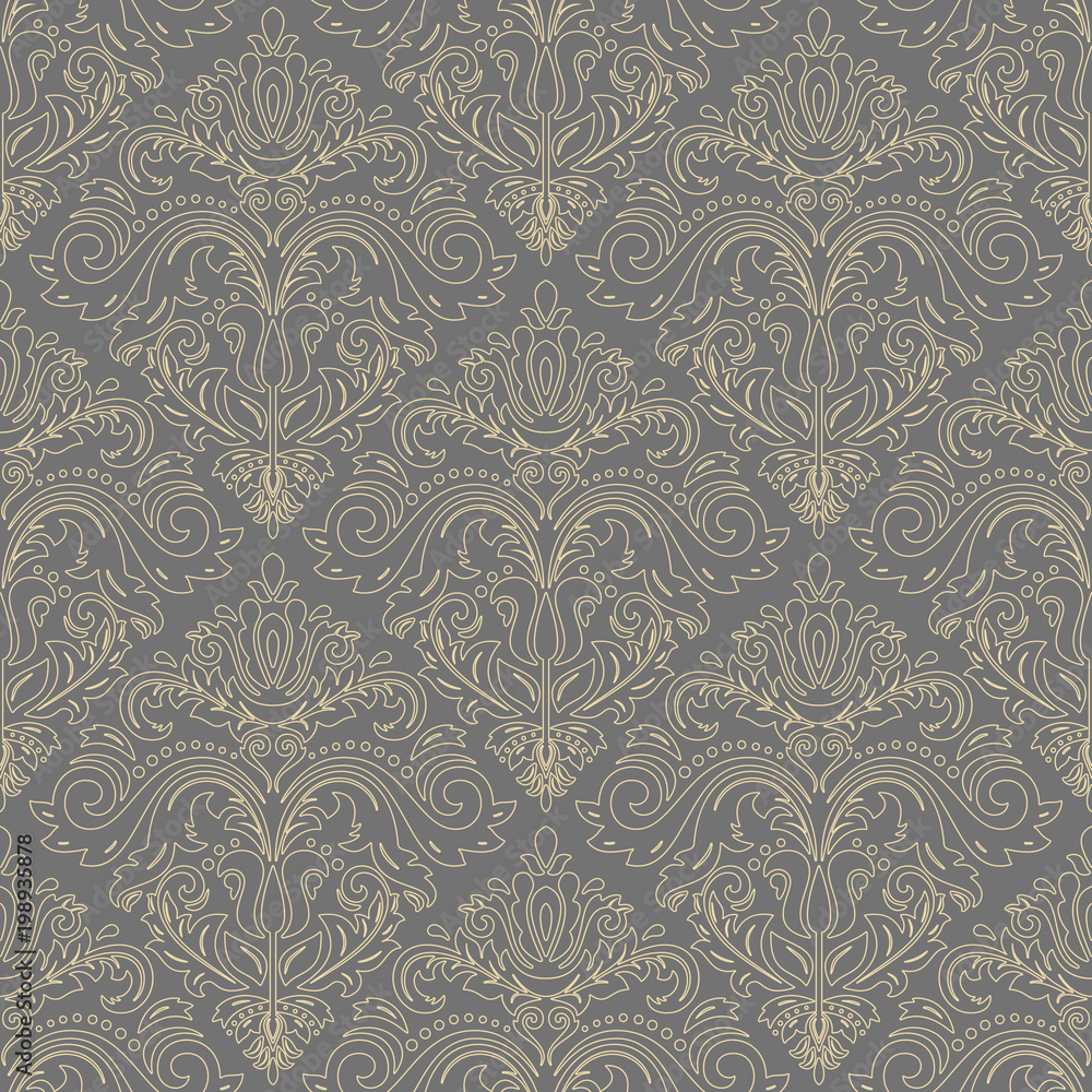 Fototapeta premium Classic seamless vector golden pattern. Damask orient ornament. Classic vintage background