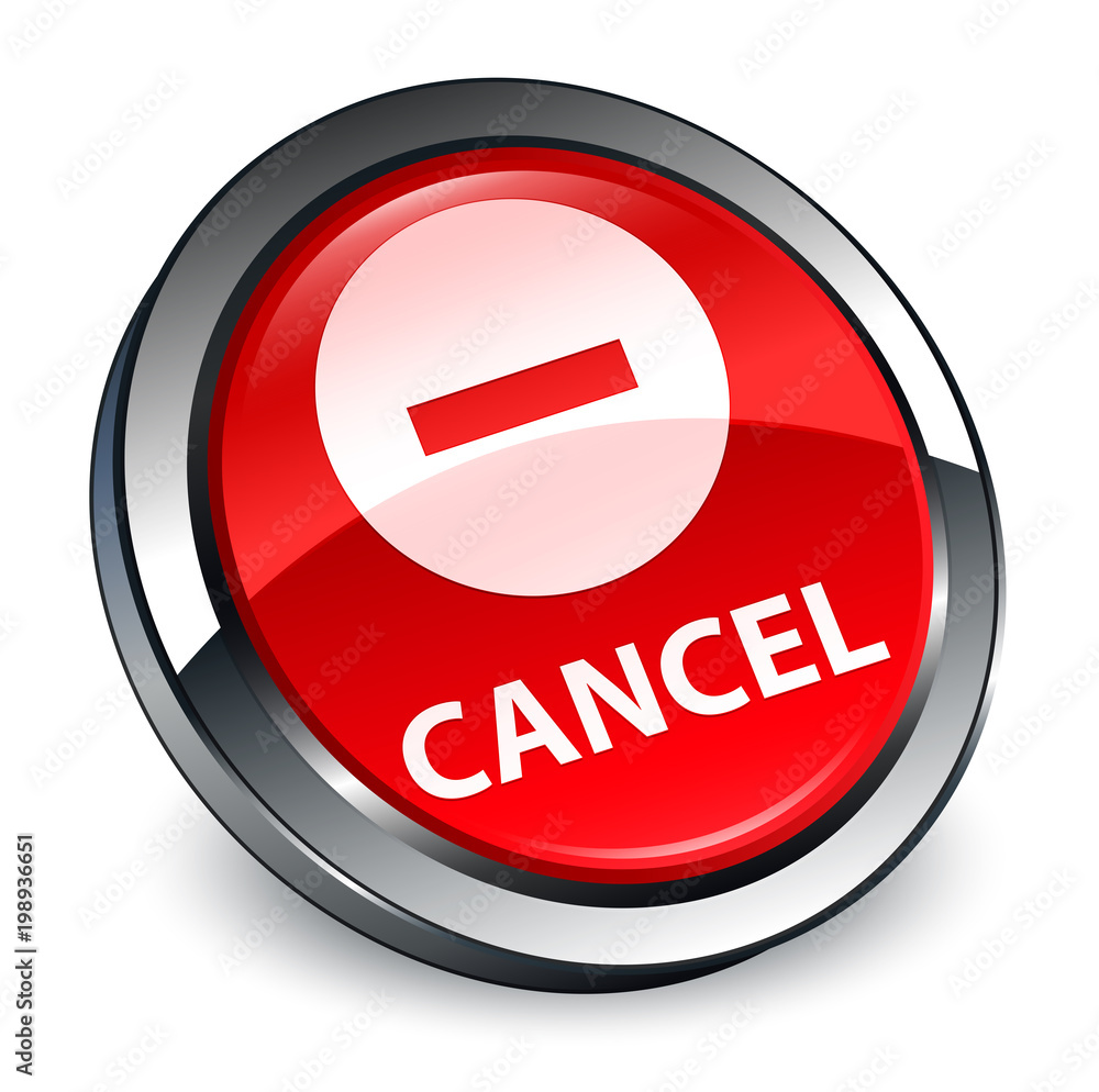 Cancel 3d red round button