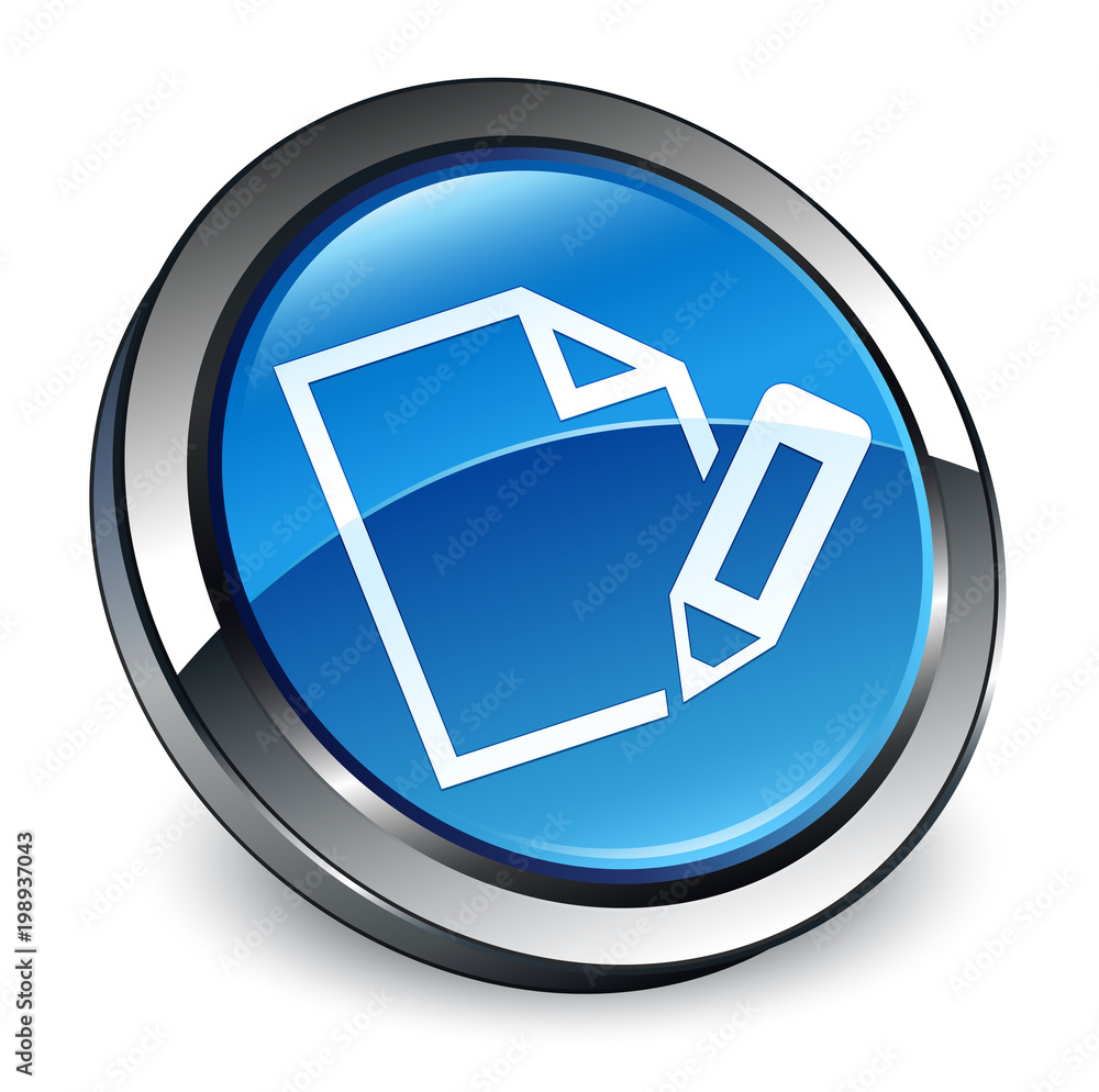 Edit document icon 3d blue round button Edit document icon 3d blue round button