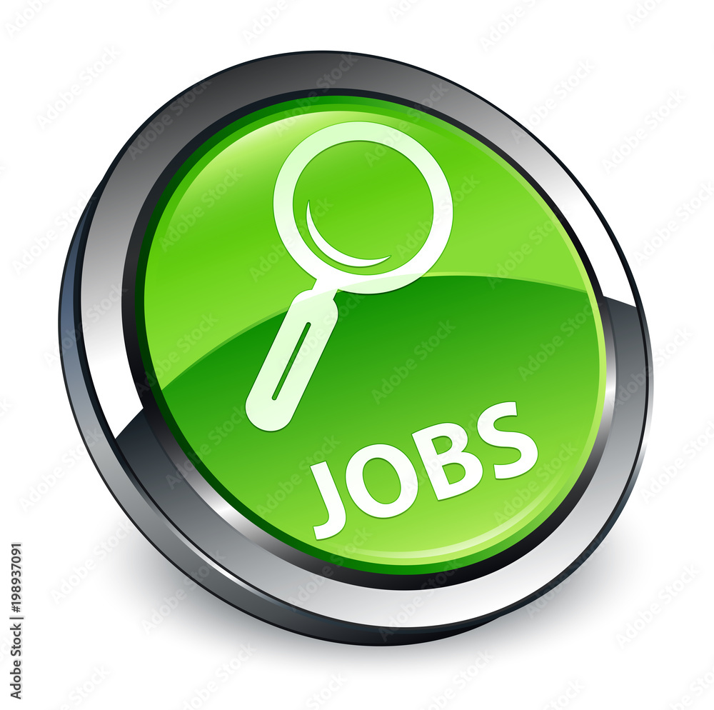 Jobs 3d green round button Jobs 3d green round button