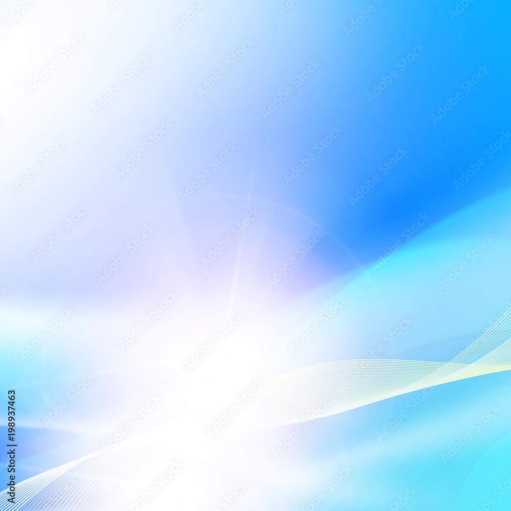 Obraz premium Glowing dynamic wave on an blue background. Vector illustration.