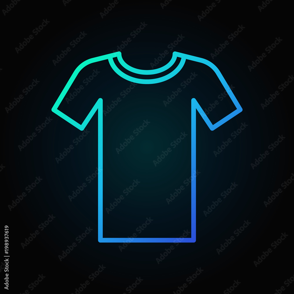 Tshirt blue outline icon. Vector t-shirt symbol Tshirt blue outline icon. Vector t-shirt symbol