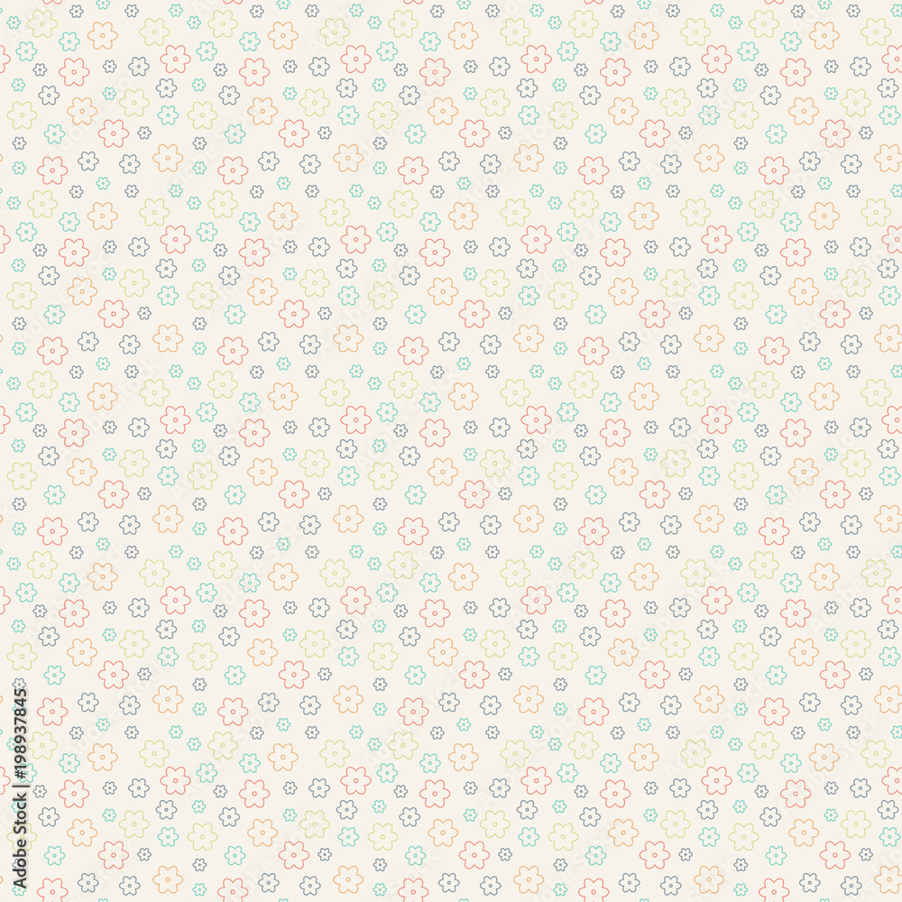 Cute floral pattern in the small flower. Seamless vector texture.