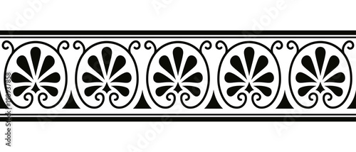 Seamless Ancient Greek national ornament isolated on white background.