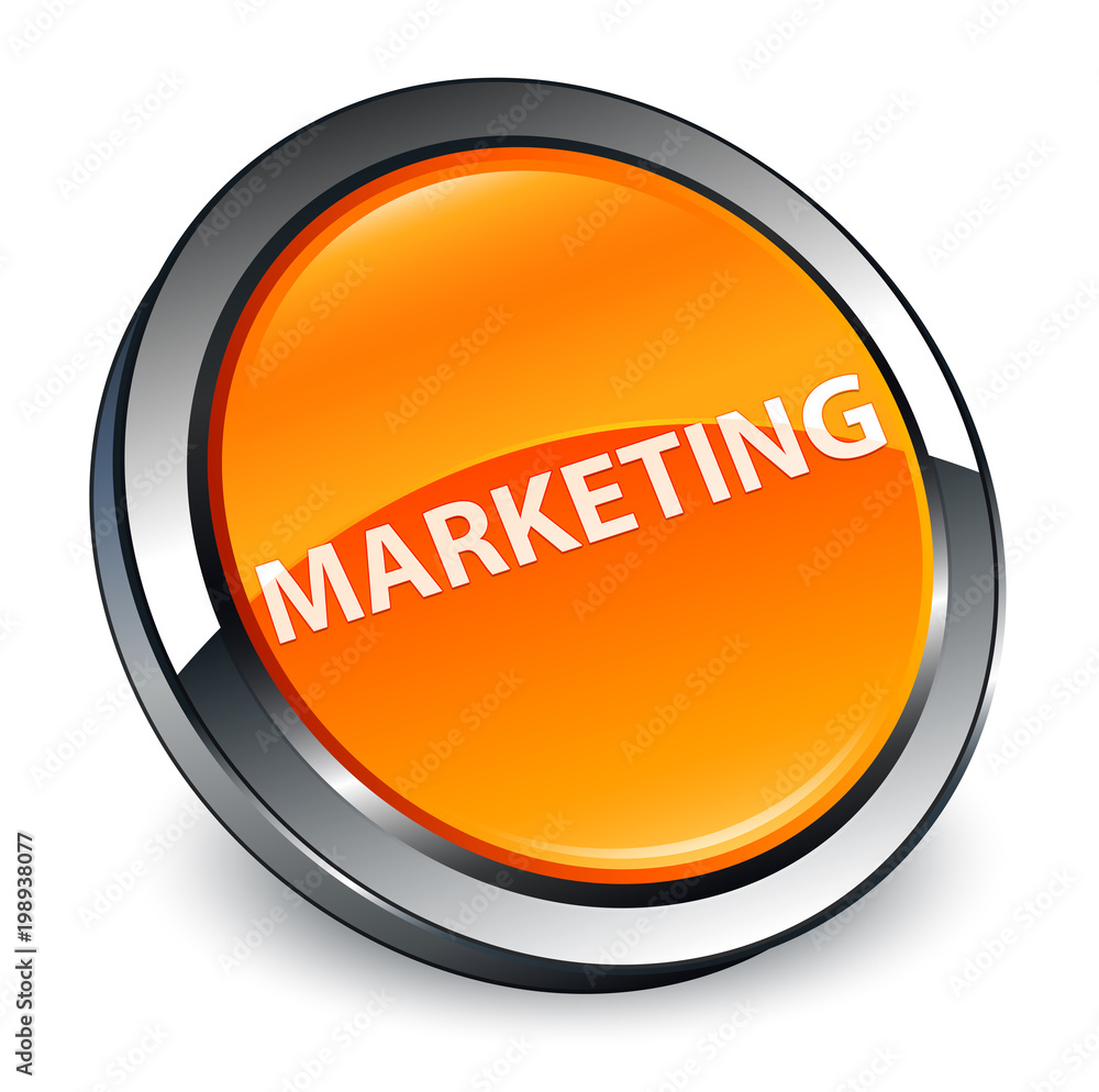 Marketing 3d orange round button Marketing 3d orange round button