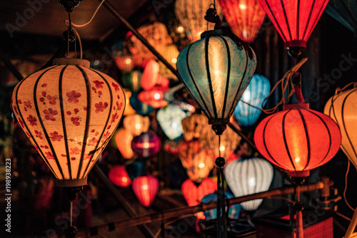 lanterns in vietnam by night