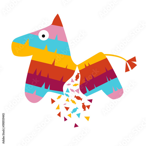 Fiesta horse pinata illustration