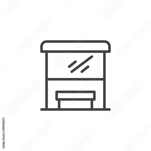 Bus stop outline icon. linear style sign for mobile concept and web design. Transport stop line vector icon. Symbol, logo illustration. Pixel perfect vector graphics