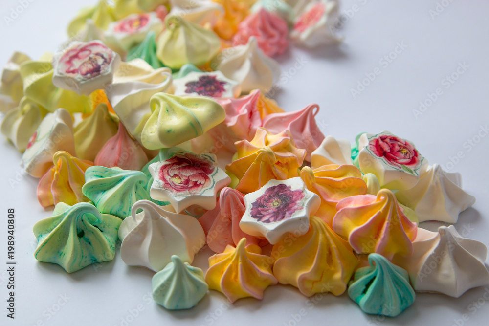 Colourful Meringue colored meringues many different sweet