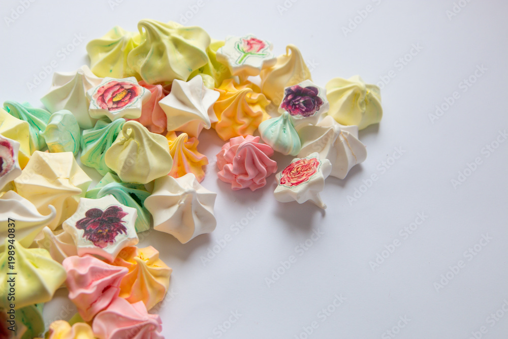 Colourful Meringue colored meringues many different sweet Colourful Meringue colored meringues many different sweet