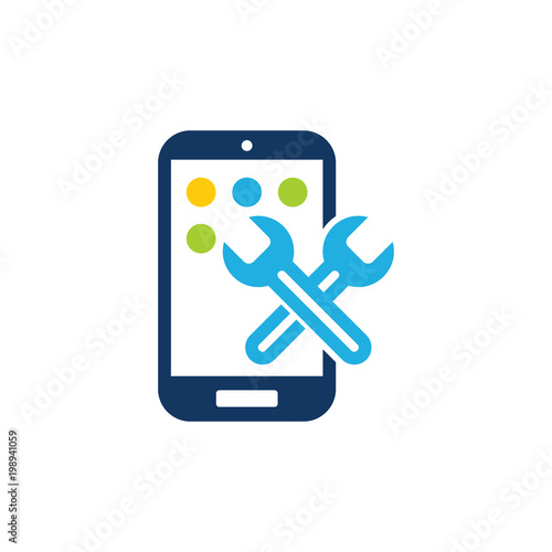 Fix Mobile Phone Logo Icon Design