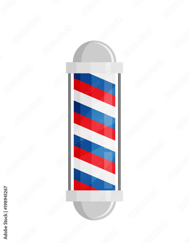 Barber shop poles with stripes isolated on white background. Barber shop poles with stripes isolated on white background.
