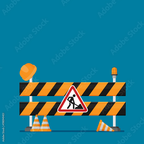 Under construction concept in flat design style, vector illustration