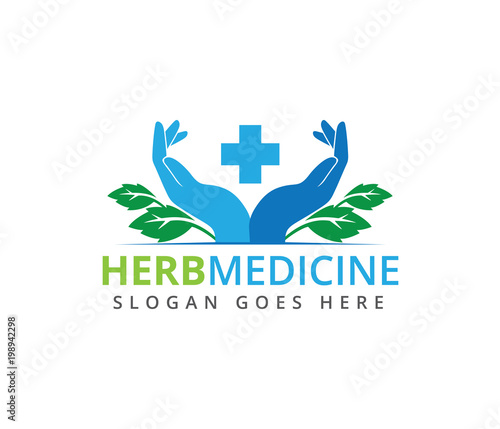 herbal pharmacy medical treatment medicine clinic vector logo design