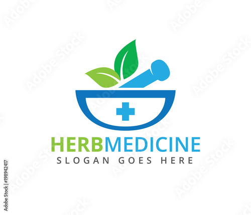 herbal pharmacy medical treatment medicine clinic vector logo design