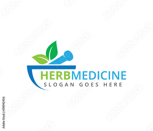herbal pharmacy medical treatment medicine clinic vector logo design