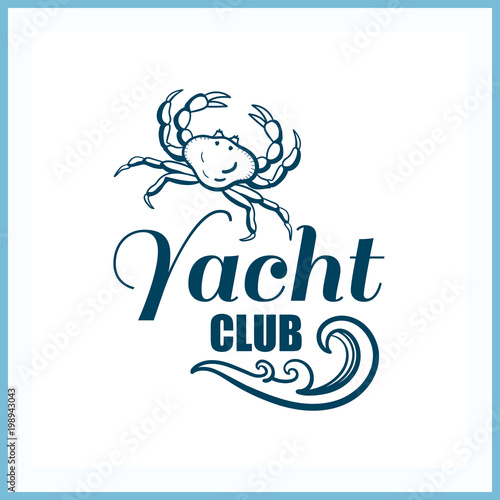 Yacht Club Badge With Crab