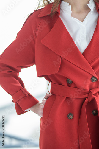 Red  trench for woman