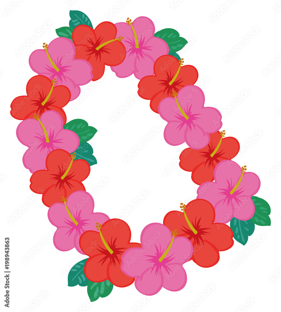 ハイビスカスの花飾りのイラスト素材 Stock Vector Adobe Stock