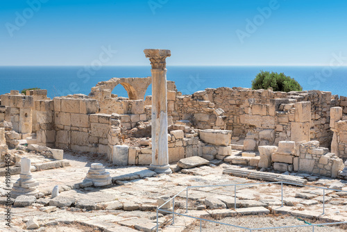 Ancient column at Kourion archaeological site, Limassol District, Cyprus.