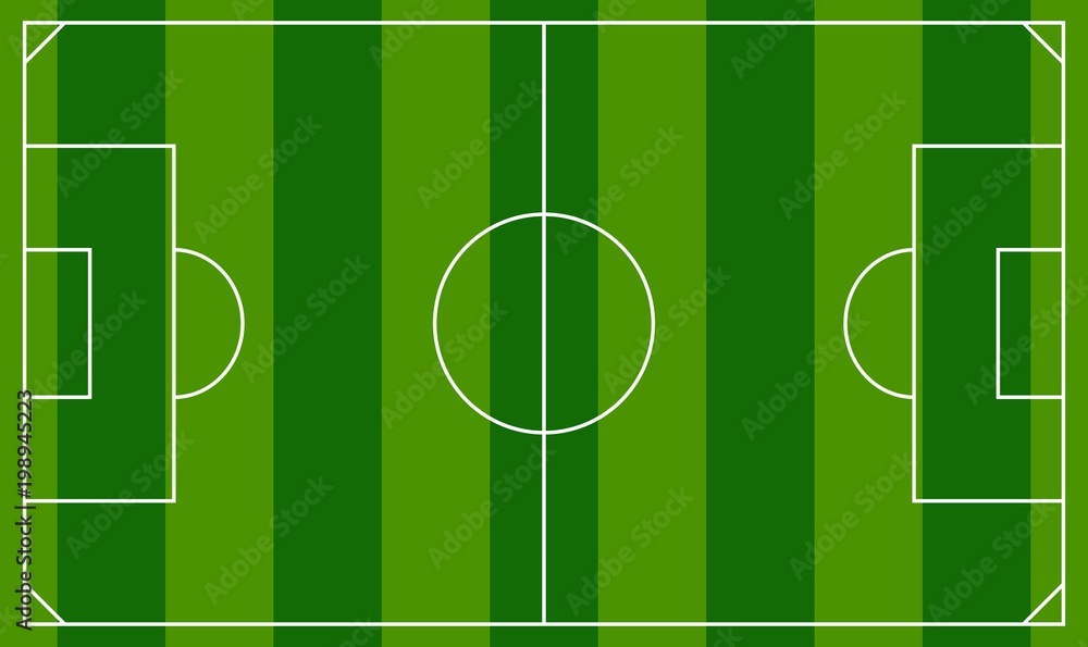 Soccer field or European Football field background template. Top view field vector illustration Soccer field or European Football field background template. Top view field vector illustration